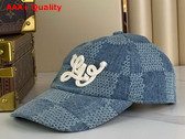 Louis Vuitton Damier Denim 3D Cap in Denim Blue M7534M Replica