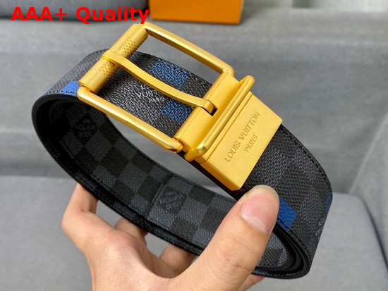 Louis Vuitton Damier Graphite 3D Coated Canvas Belt Blue Replica