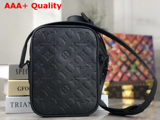 Louis Vuitton Danube PM Monogram Shadow Embossed Black Calf Leather M43681 Replica