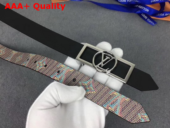 Louis Vuitton Dauphine 25mm Reversible Belt Blue Monogram LV POP Print MP136U Replica