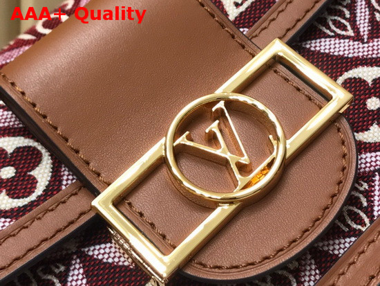 Louis Vuitton Dauphine Chain Wallet in Bordeaux Jacquard Since 1854 Textile Replica