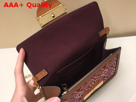 Louis Vuitton Dauphine Chain Wallet in Bordeaux Jacquard Since 1854 Textile Replica