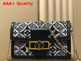 Louis Vuitton Dauphine Chain Wallet in Grey Jacquard Since 1854 Textile M69992 Replica