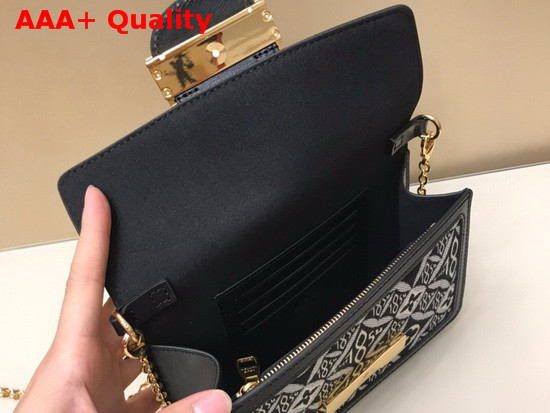 Louis Vuitton Dauphine Chain Wallet in Grey Jacquard Since 1854 Textile M69992 Replica