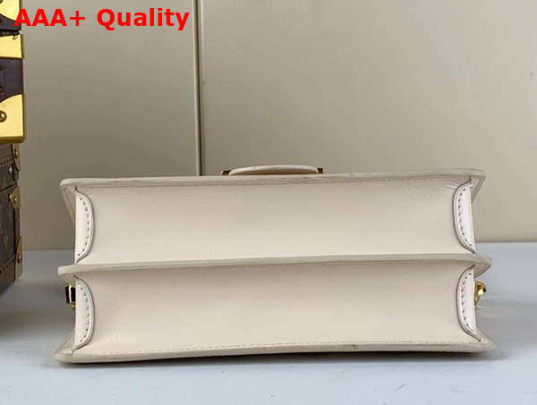 Louis Vuitton Dauphine East West Handbag in Beige Lambskin Patterned with Cut Out Monogram Motif M22955 Replica