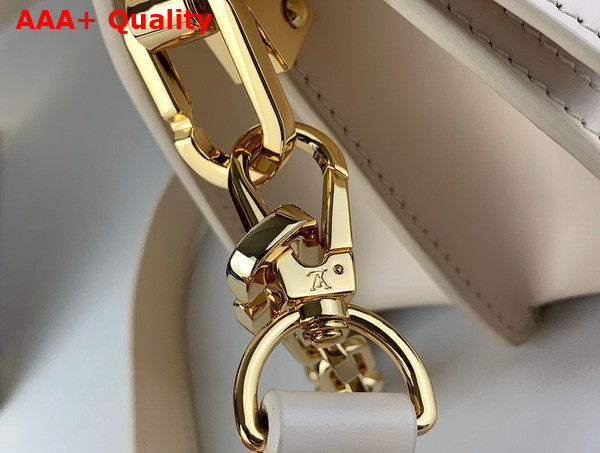 Louis Vuitton Dauphine East West Handbag in Beige Lambskin Patterned with Cut Out Monogram Motif M22955 Replica