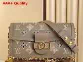 Louis Vuitton Dauphine East West Handbag in Khaki Calfskin Leather Replica