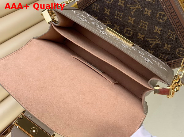 Louis Vuitton Dauphine East West Handbag in Khaki Calfskin Leather Replica