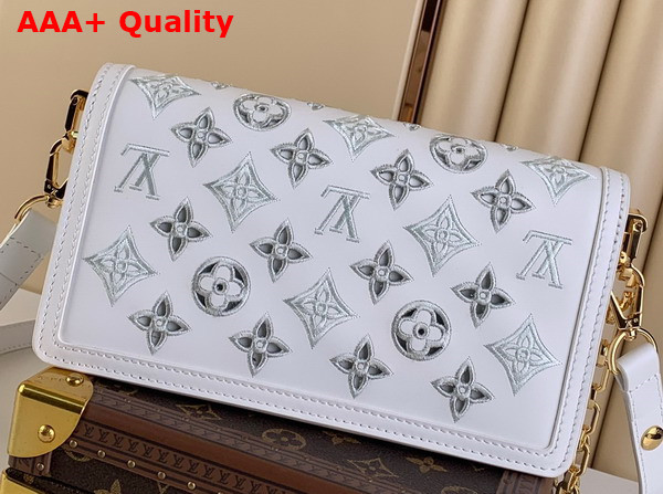 Louis Vuitton Dauphine East West Handbag in White Calfskin Leather M20739 Replica