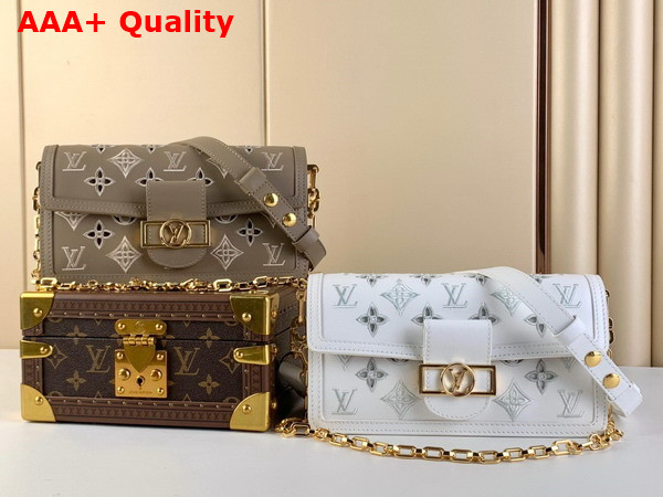 Louis Vuitton Dauphine East West Handbag in White Calfskin Leather M20739 Replica