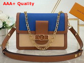 Louis Vuitton Dauphine MM Blue and Beige Taurillon Leather M55071 Replica