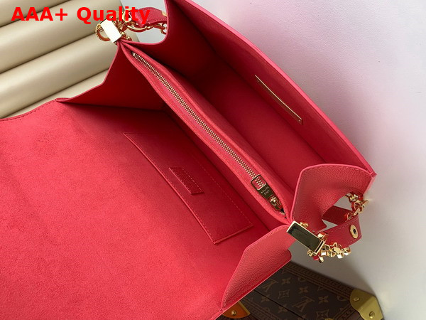 Louis Vuitton Dauphine MM Fluo Pink Tufted Grained Calfskin Leather Replica