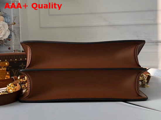 Louis Vuitton Dauphine MM Handbag Blue Velvet and Brown Smooth Calfskin Trim Replica