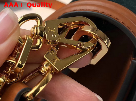 Louis Vuitton Dauphine MM Handbag Blue Velvet and Brown Smooth Calfskin Trim Replica