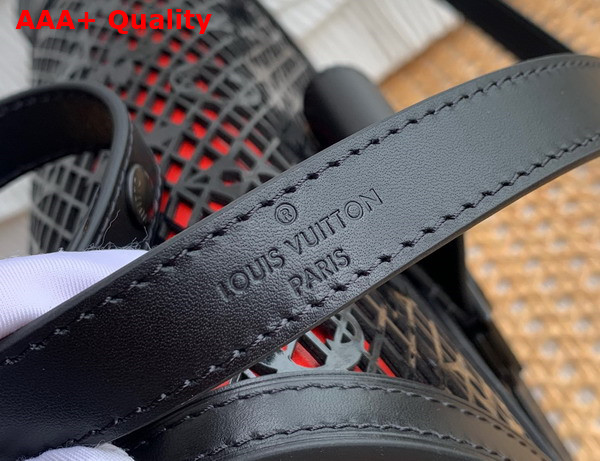 Louis Vuitton Dauphine MM Handbag in Black See Through Signature Leather Replica