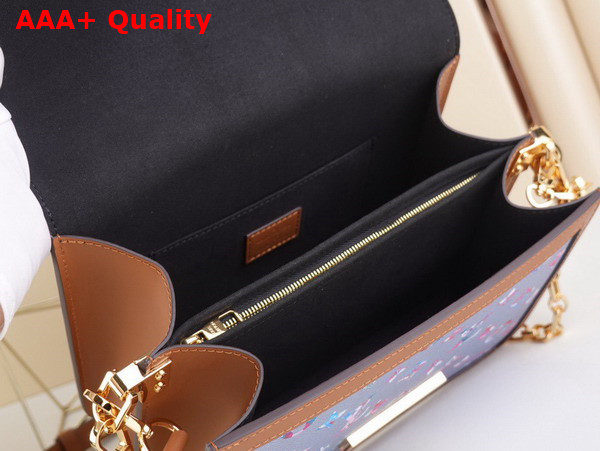 Louis Vuitton Dauphine MM Handbag in Metallic Blue Canvas M21266 Replica