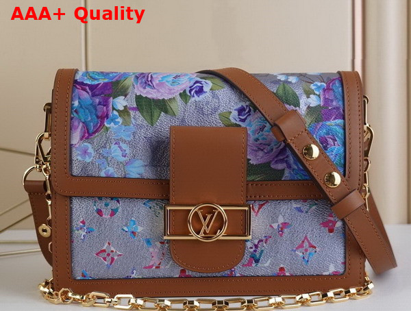 Louis Vuitton Dauphine MM Handbag in Metallic Blue Canvas M21266 Replica