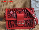 Louis Vuitton Dauphine MM Handbag in Red See Through Signature Leather Replica