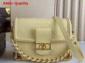 Louis Vuitton Dauphine MM Handbag in Yellow Calfskin Nano Size Monogram Pattern Replica