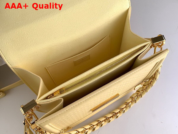 Louis Vuitton Dauphine MM Handbag in Yellow Calfskin Nano Size Monogram Pattern Replica