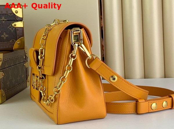 Louis Vuitton Dauphine Soft MM Handbag in Orange Calfskin M25048 Replica