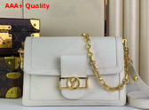Louis Vuitton Dauphine Soft MM Handbag in White Calfskin M25050 Replica