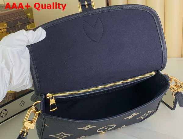 Louis Vuitton Diane PM Satchel Bag in Navy Blue Cream Monogram Empreinte Leather M47161 Replica