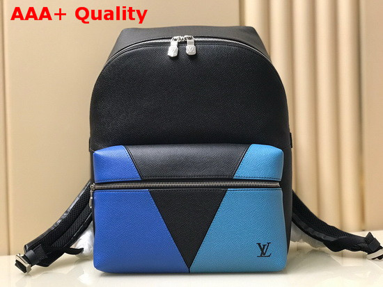 Louis Vuitton Discovery Backpack Blue Monochrome Taiga Leather M30735 Replica