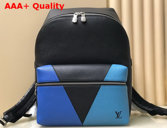Louis Vuitton Discovery Backpack Blue Monochrome Taiga Leather M30735 Replica