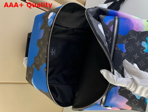 Louis Vuitton Discovery Backpack Blue and Violet Sunrise Monogram Eclipse Coated Canvas M21429 Replica