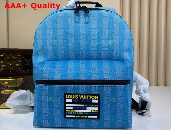 Louis Vuitton Discovery Backpack Gradient Blues of Damier Stripes Canvas M59913 Replica
