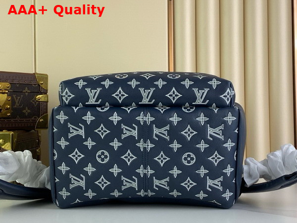 Louis Vuitton Discovery Backpack Ink Blue White Monogram Shadow Calf Leather M24760 Replica