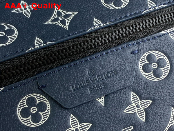 Louis Vuitton Discovery Backpack Ink Blue White Monogram Shadow Calf Leather M24760 Replica