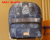 Louis Vuitton Discovery Backpack Ocean Blue Damier Salt Canvas N50060 Replica