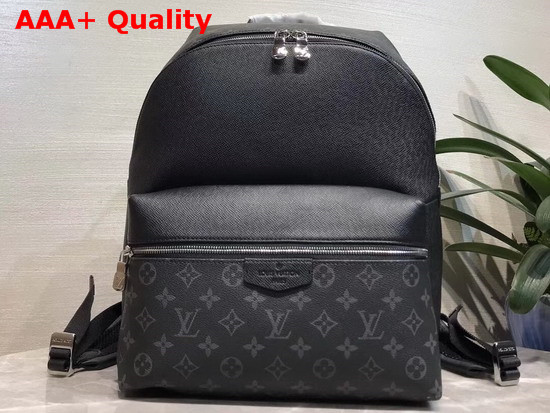 Louis Vuitton Discovery Backpack PM Black Taiga Cowhide Leather and Monogram Eclipse Coated Canvas M30230 Replica
