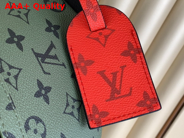 Louis Vuitton Discovery Backpack PM Khaki Green and Vermillion Red Monogram Coated Canvas M46802 Replica