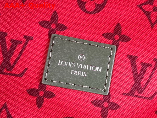 Louis Vuitton Discovery Backpack PM Khaki Green and Vermillion Red Monogram Coated Canvas M46802 Replica
