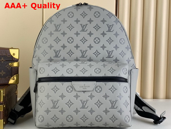 Louis Vuitton Discovery Backpack in Anthracite Gray Calf Leather with an Embossed Monogram Pattern M46557 Replica