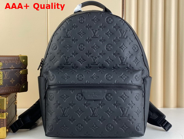 Louis Vuitton Discovery Backpack in Black Calf Leather with an Embossed Monogram Pattern M46553 Replica