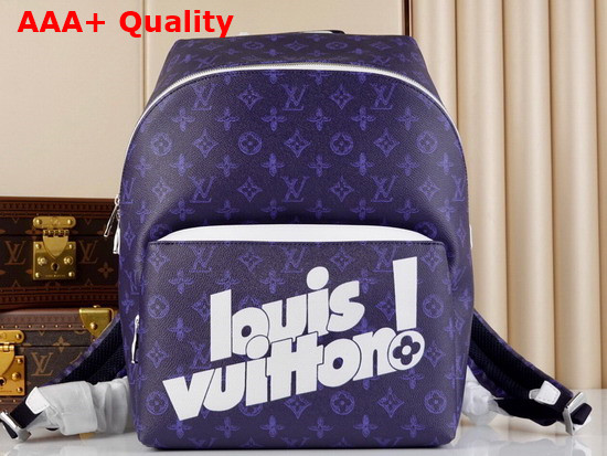 Louis Vuitton Discovery Backpack in Blue Vintage Monogram Canvas M45879 Replica