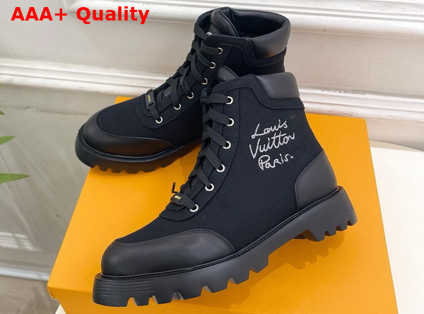 Louis Vuitton District Ankle Boot Ranger in Black Canvas 1AIDWD Replica