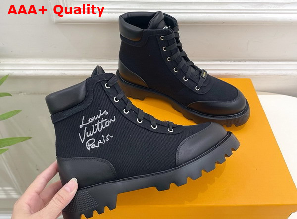 Louis Vuitton District Ankle Boot Ranger in Black Canvas 1AIDWD Replica