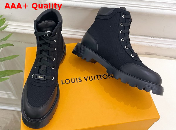 Louis Vuitton District Ankle Boot Ranger in Black Canvas 1AIDWD Replica
