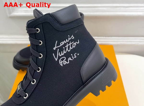 Louis Vuitton District Ankle Boot Ranger in Black Canvas 1AIDWD Replica