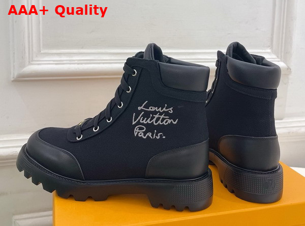 Louis Vuitton District Ankle Boot Ranger in Black Canvas 1AIDWD Replica