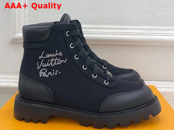 Louis Vuitton District Ankle Boot Ranger in Black Canvas 1AIDWD Replica