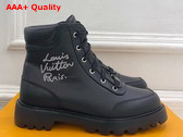 Louis Vuitton District Ankle Boot Ranger in Black Plain Calf Leather Replica