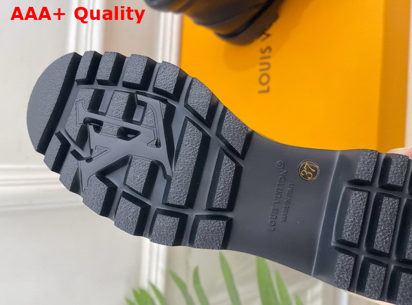 Louis Vuitton District Ankle Boot Ranger in Black Plain Calf Leather Replica