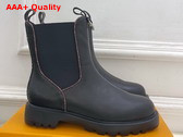 Louis Vuitton District Chelsea Ankle Boot in Black Plain Calf Leather 1AIBV7 Replica