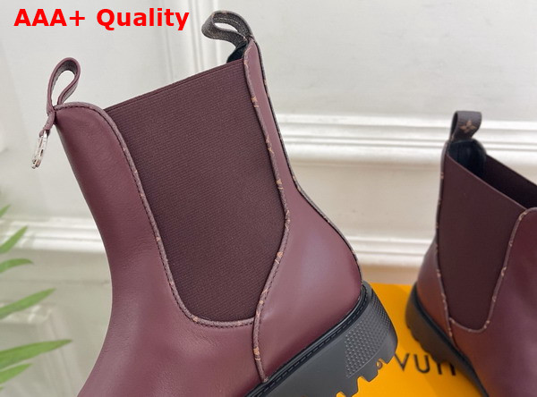 Louis Vuitton District Chelsea Ankle Boot in Burgundy Plain Calf Leather Replica